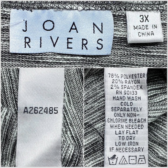 Joan Rivers Heathered Space-Dyed Knit Boyfriend Cardigan NWT Black/White A262485 - Picture 14 of 15